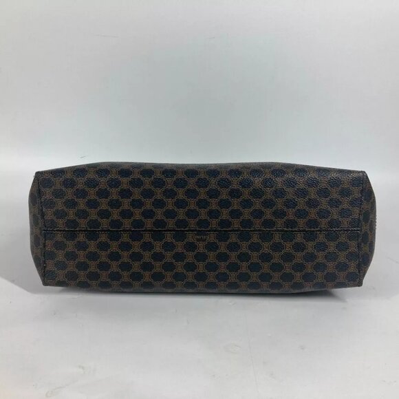 CELINE vintage Macadam Hand Bag Shoulder Bag Tote Bag Leather Black/Brown - Picture 9 of 14